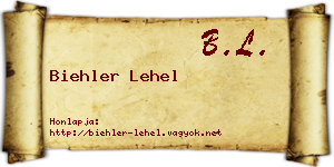 Biehler Lehel névjegykártya